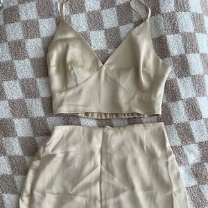 Two Piece Satin Champagne Set from Abercrombie & Fitch